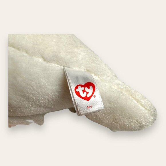 Ty Beanie Boo ICY White Seal PuP 12” 2016 Plush Blue Sparkling Eyes NWOT Mint - Picture 5 of 14